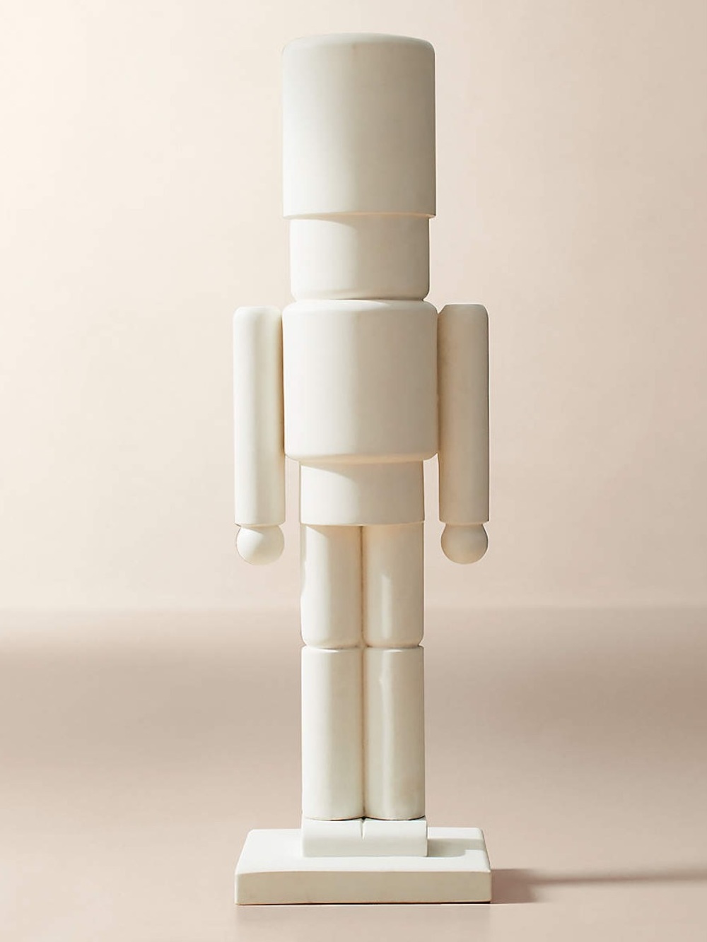 New! CB2 White Cement Indoor/Outdoor Nutcracker Sculpture Figure 40"